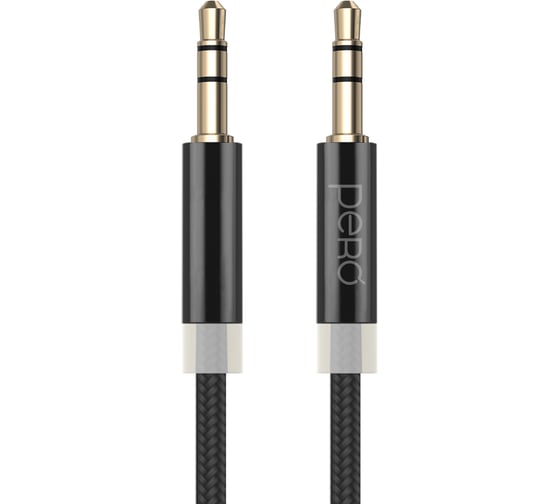 Аудио-кабель PERO MC-01 2x3.5 JACK, 3м, Black PRMC-013MB