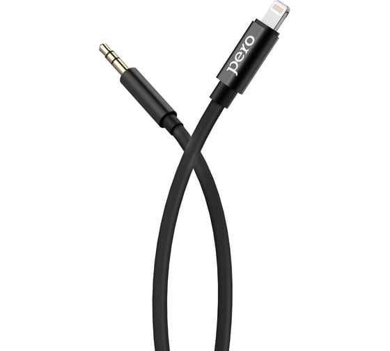 Аудио-кабель PERO MC-02 LIGHTNING TO 3.5 JACK, 1м, Black PRMC-02L1MB 1