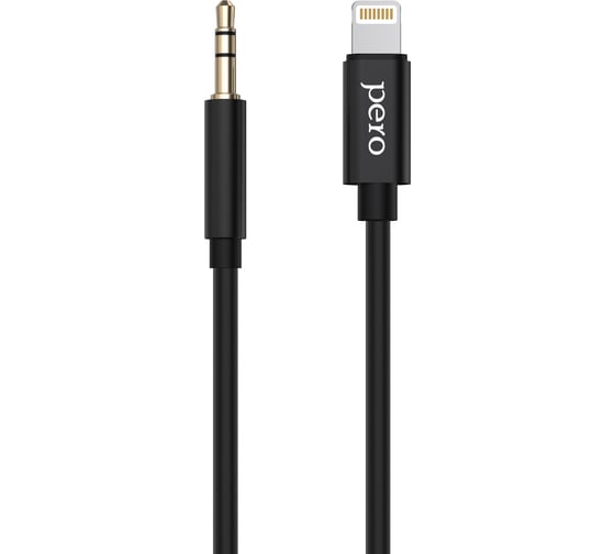Аудио-кабель PERO MC-02 LIGHTNING TO 3.5 JACK, 1м, Black PRMC-02L1MB