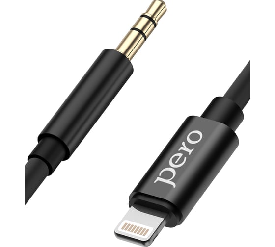 Аудио-кабель PERO MC-02 LIGHTNING TO 3.5 JACK, 1м, Black PRMC-02L1MB