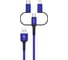 Дата-кабель PERO DC-06 Universal 3 in 1 (Lightning/micro USB/Type-C), 2А, 2м, синий PRDC-06U2MBL 3