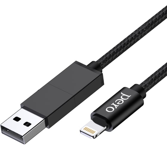 Дата-кабель PERO DC-07 UNIVERSAL 2 in 1, USB-A + PD to Lightning, 1m, Black PRDC-07UTL1MB