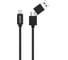 Дата-кабель PERO DC-07 UNIVERSAL 2 in 1, USB-A + PD to Lightning, 1m, Black PRDC-07UTL1MB 4