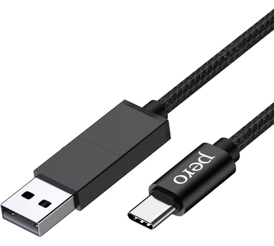 Дата-кабель PERO DC-07 UNIVERSAL 2 in 1, USB-A + PD to Type-C, 1m, Black PRDC-07UTT1MB