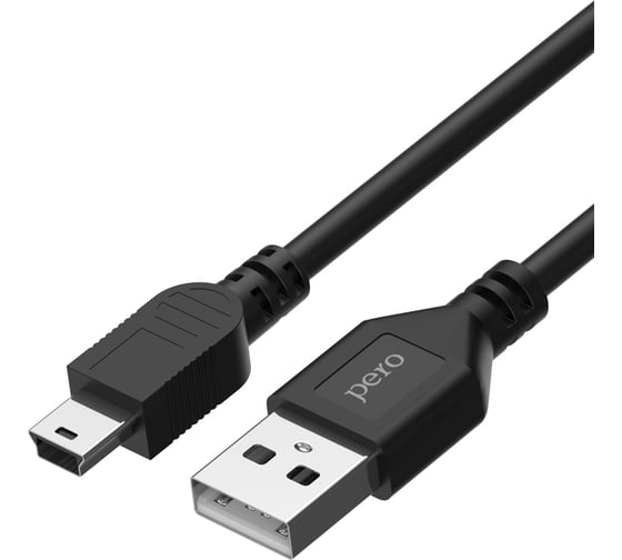Дата-кабель PERO DC-09 mini-USB, 1m, Black PRDC-09MU1MB