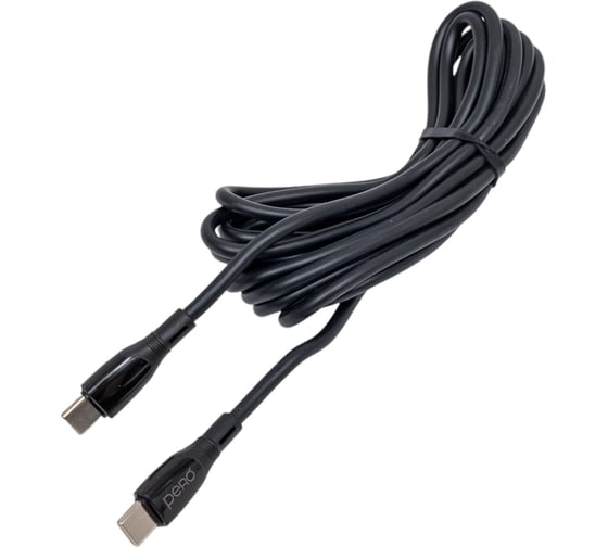Дата-кабель PERO DC11 PD Type-C to Type-C, 60W, 3m, Black PRDC-11TT3MB