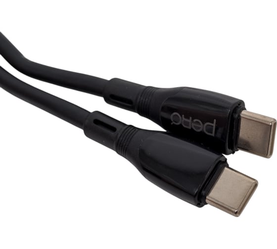 Дата-кабель PERO DC11 PD Type-C to Type-C, 60W, 3m, Black PRDC-11TT3MB