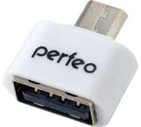 Адаптер USB на micro USB Perfeo с OTG белый 30009039