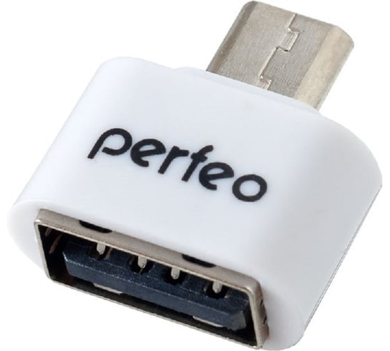 Адаптер USB на micro USB Perfeo с OTG белый 30009039