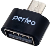 Адаптер USB на micro USB Perfeo с OTG чёрный 30009038