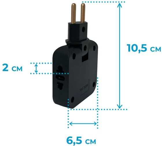 Сетевой тройник поворотный PROGIX c USB ABU2P
