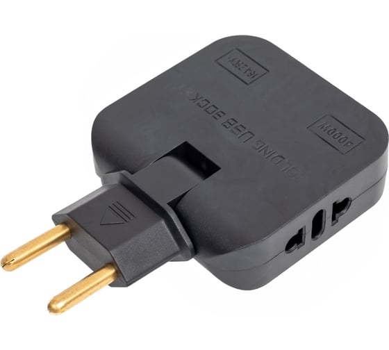Сетевой тройник поворотный PROGIX c USB ABU2P