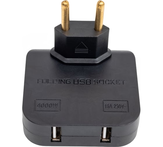 Сетевой тройник поворотный PROGIX c USB ABU2P
