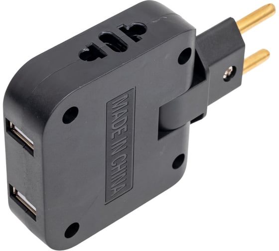 Сетевой тройник поворотный PROGIX c USB ABU2P