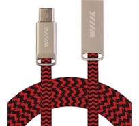 Data-кабель Wiiix Type-C красный шелк 120 см, разъем цинк CB955-2A-UTC-SK-12R
