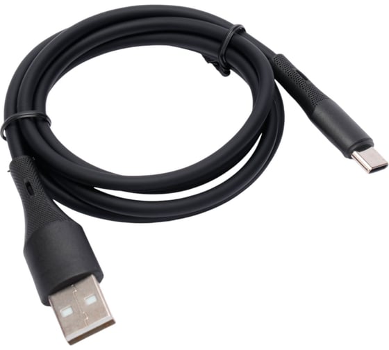 Кабель Cablexpert USB2.0 AM/Type-C, 3А, 18Вт, QC3.0, силиконовый, 24AWG, медь, Pro, 1м, черный, CC-USB2S-AMCM-1M-BK 1