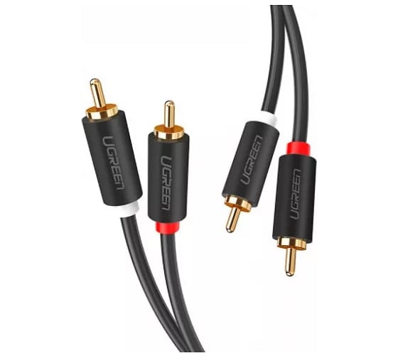 Кабель Ugreen AV104 2RCA Male to 2RCA Male Cable, длина 3м. цвет черный 10519_