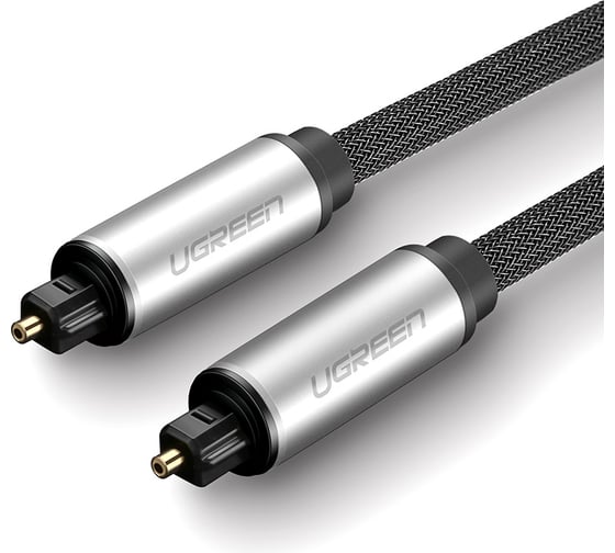 Кабель Ugreen AV108 Toslink Optical Male To Male Audio Cable, длина 2м. цвет серебристо-черный 10540_