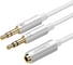 Кабель Ugreen AV140 (10790) Dual 3.5mm Male To 3.5mm Female Audio Cable Aluminum Case. цвет белый 10790_ 1