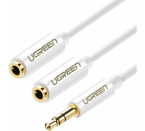 Кабель-сплиттер Ugreen AV134 (20816) 3.5mm Stereo Audio Splitter Cable. цвет белый 10739_