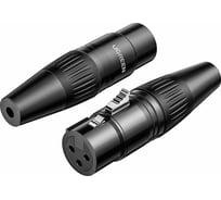 Разъем Ugreen AV162 (80440) Cannon XLR Three Core Audio Connector Female (гнездо). цвет черный 80440_