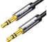 Кабель Ugreen GREEN AV119 (10599) 3.5mm Male to 3.5mm Male Straight to angle flat Cable прямой и угловой, длина 2м, цве черный 10599_ 2