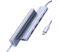 Конвертер многофункциональный Ugreen CM478 (35581) USB-C To HDMI 4K и 31Hz+3USB 3.0 A+PD Power Converter. Цвет: синий 35581_