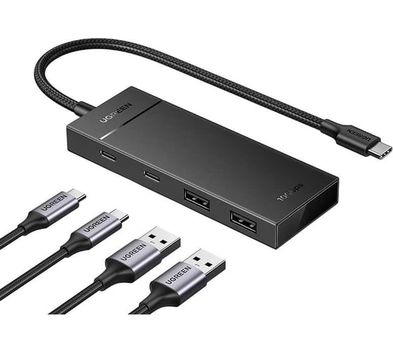Хаб Ugreen CM806 (35583) USB-C To 2xUSB-A + 2xUSB-C HUB without PD. Цвет: черный 35583_