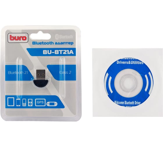 Адаптер USB BURO BU-BT21A BT2.1+EDR class 2 10м черный 341941