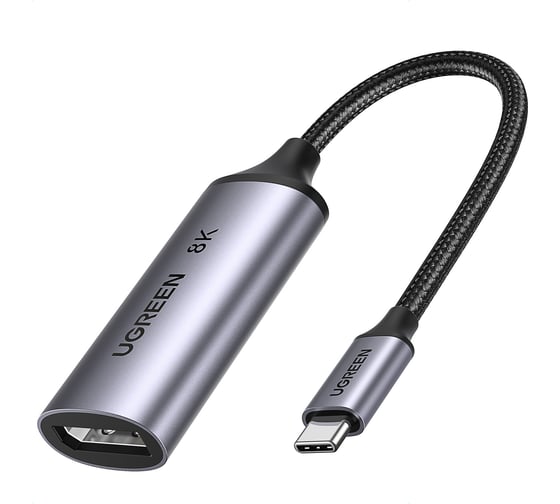 Адаптер Ugreen CM654 (15575) USB-C to DisplayPort 8K-60Hz 10cm Adpter. Длина: 10см. Цвет: серый 15575_