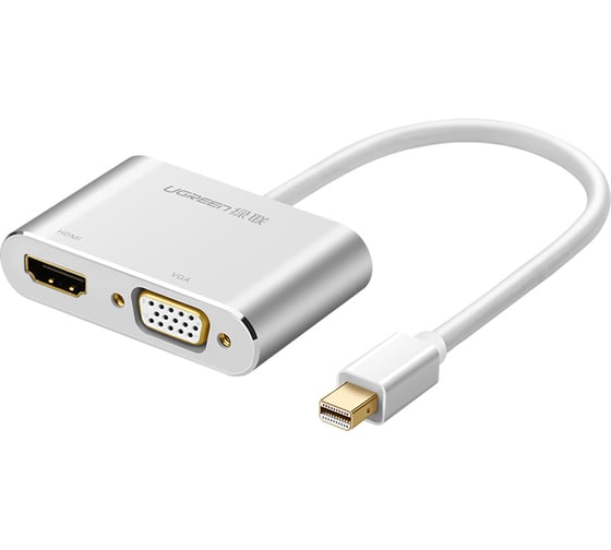Адаптер Ugreen MD115 (20421) Mini DP to HDMI + VGA Converter. Цвет: серебристый 20421_