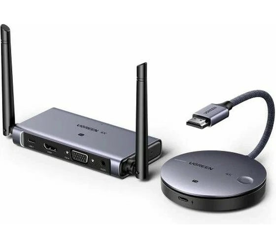 Беспроводной удлинитель Ugreen HDMI сигнала CM586 () Wireless HDMI Extender 50m. Цвет: серый 90909А 90909A