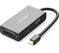 Конвертер Ugreen MD114 (20418) Mini DP to HDMI/VGA/DVI Converter. Длина: 13,3 см. Цвет: черный 20418_