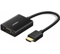 Конвертер Ugreen MM102 (40233) HDMI to VGA Converter with Audio. Цвет: черный 40233_