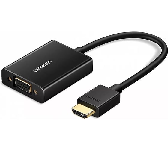 Конвертер Ugreen MM102 (40233) HDMI to VGA Converter with Audio. Цвет: черный 40233_ 1