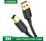 Кабель для принтера Ugreen US135 (20846) USB 2.0 A(m) to USB-B(m) Print Cable. Длина: 1м. Цвет: черный 20846_ 2