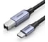 Кабель для принтера Ugreen US370 (45034) USB-C to USB-A Printer Cable. Длина: 1м. Цвет: черный 45034_ 1