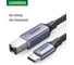 Кабель для принтера Ugreen US370 (45034) USB-C to USB-A Printer Cable. Длина: 1м. Цвет: черный 45034_ 2