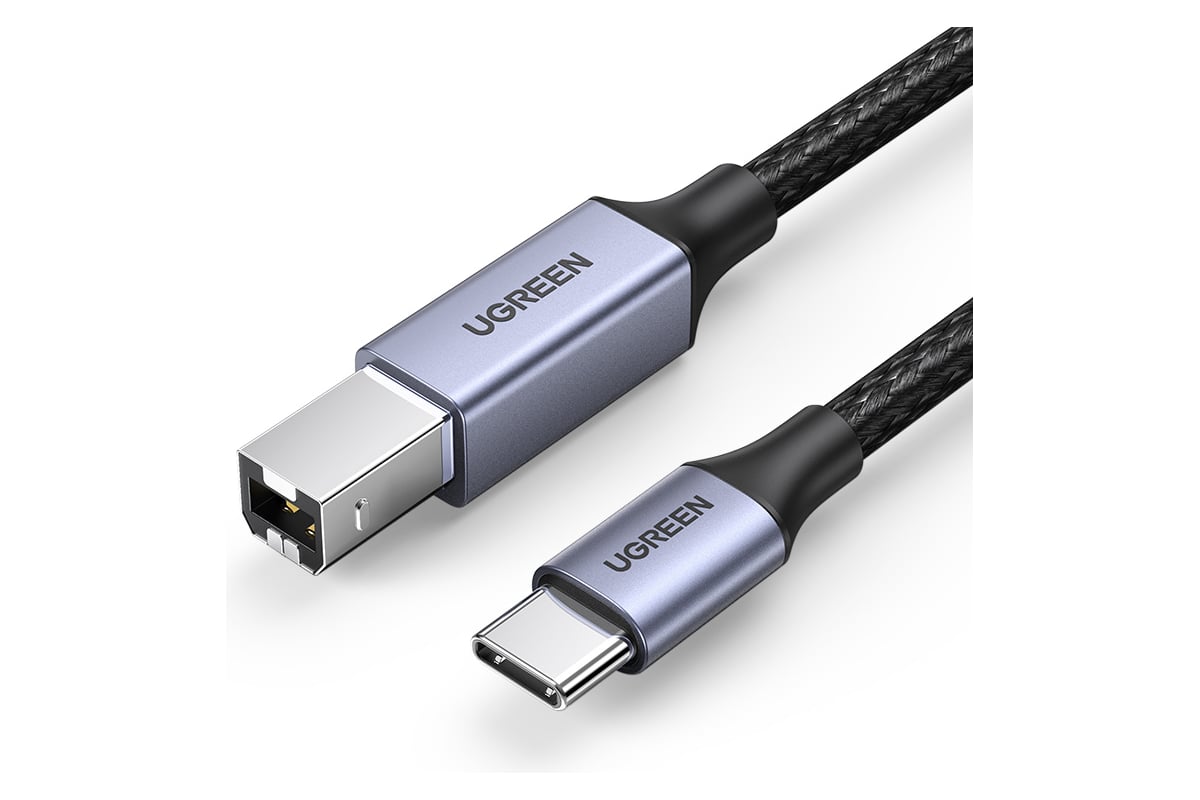 Кабель для принтера Ugreen US370 (45106) USB-C 2.0 To USB-B 2.0 Print ...