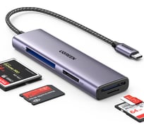 Кардридер Ugreen CM627 (15307) 4-in-1 USB-C Card Reader. Цвет: серый 15307_