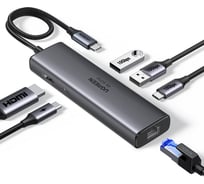 Конвертер Ugreen CM512 (45000) USB-C to HDMI+2USB 3.2 A+1USB 3.2 C+RJ45+PD Power Converter. Цвет: серый 45000_