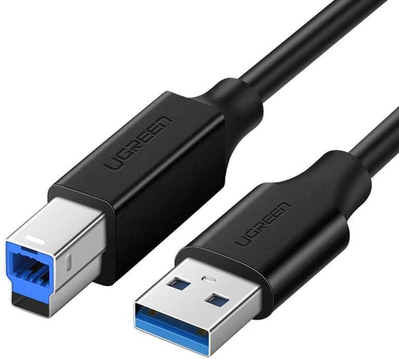 Кабель Ugreen US210 (10372) USB 3.0 AM to BM Print Cable. Длина: 2 м. Цвет: черный 10372_