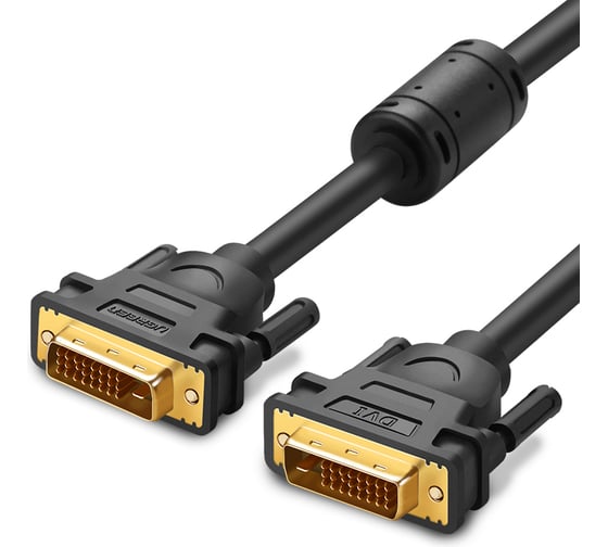 Кабель Ugreen DV101 (11607) DVI (24+1) Male to Male Cable Gold Plated. Длина: 3м. Цвет: черный 11607_