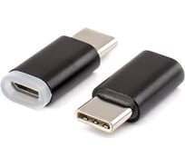 Переходник Retic USB 2.0 штекер Type-C, гнездо микро-USB чёрный AT8101