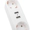Двойник электрический линейный REXANT 16А с заземлением + 2 USB-порта, 2,4 А, белый 11-1090 5