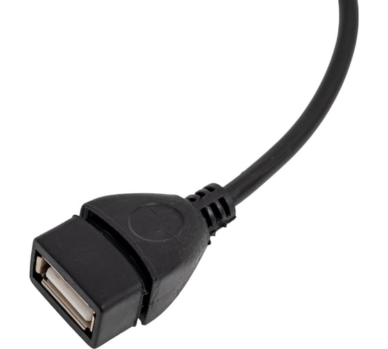 Кабель-переходник Retic USB 2.0, штекер микро-USB, гнездо USB-A OTG, с ферритом чёрный 0,1 м AT3792