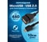 Кабель-переходник Retic USB 2.0, штекер микро-USB, гнездо USB-A OTG, с ферритом чёрный 0,1 м AT3792 2
