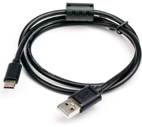 Кабель Retic USB 2.0 штекер Type-C штекер USB-A с ферритом чёрный 1,8 м AT6255