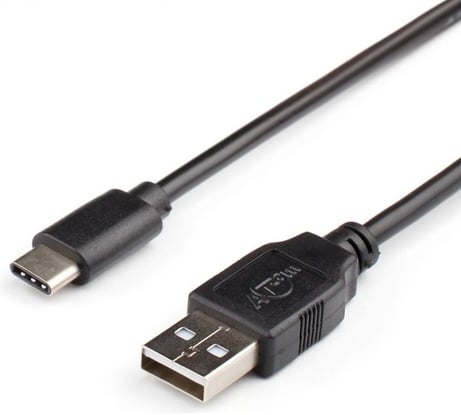 Кабель Retic USB 2.0, штекер Type-C штекер USB-A с ферритом чёрный 0,8 м AT2773