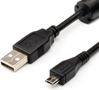 Кабель Retic USB 2.0 для смартфона, штекер микро-USB, штекер USB-A, с ферритом чёрный 1,8 м AT9175